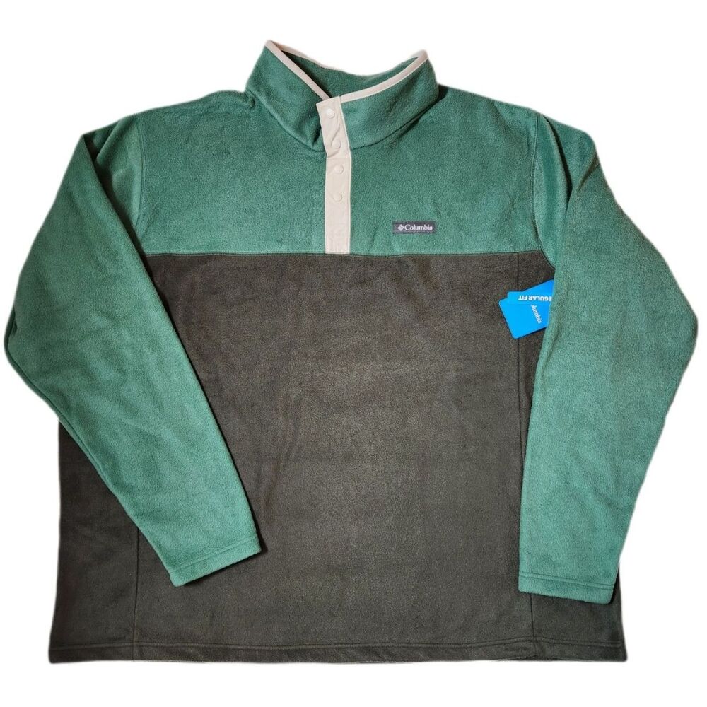 Columbia Steens Mountain Half Snap II Fleece Men’s 4X / 4XL Green Regular Fit